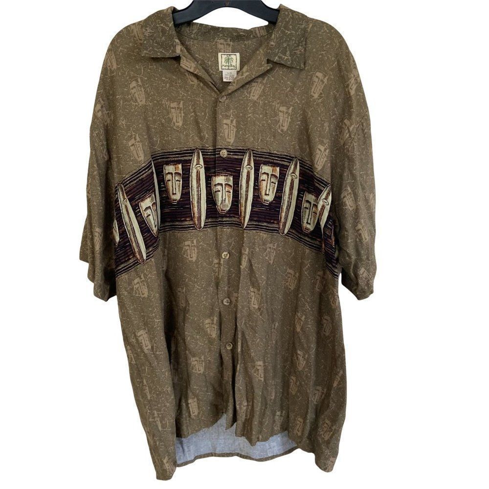 - Morro Bay Aloha Hawaiian Shirt Tiki Surfboards Large